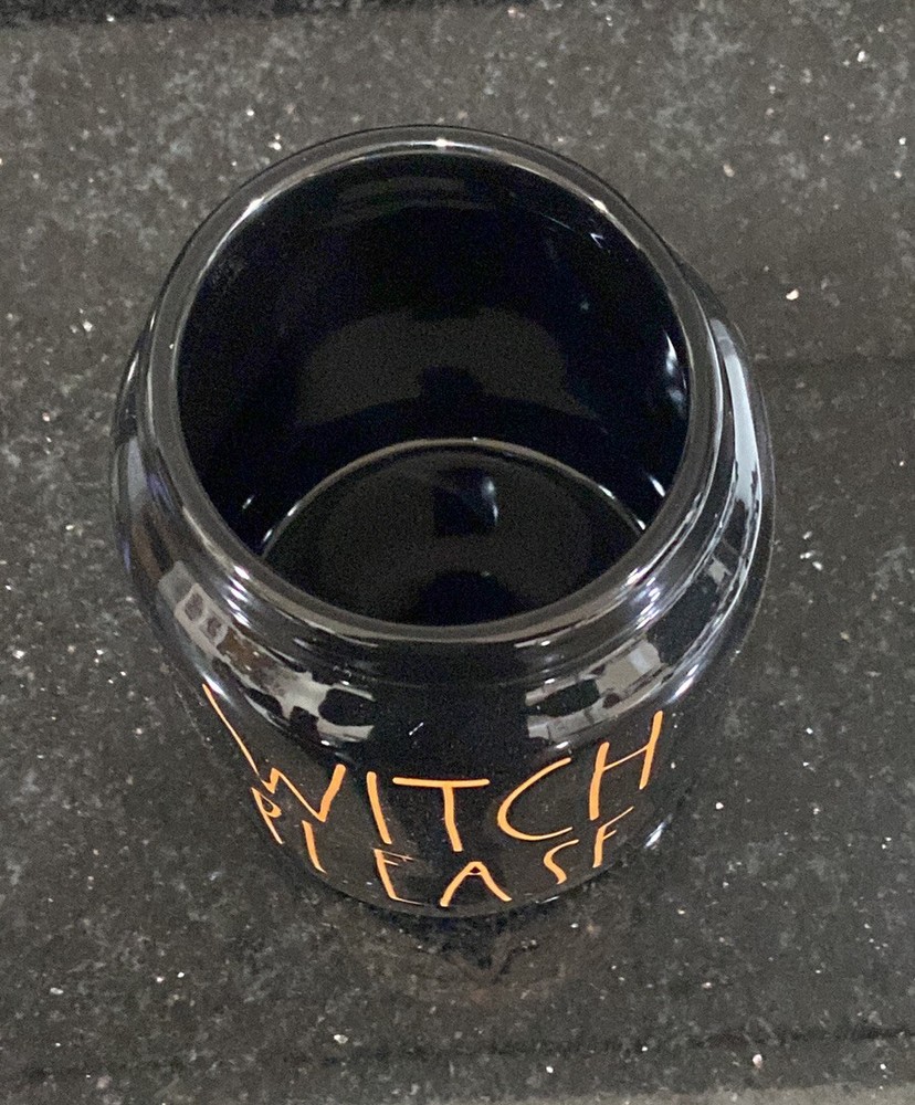 RAE DUNN Witch Please Figural Black Canister