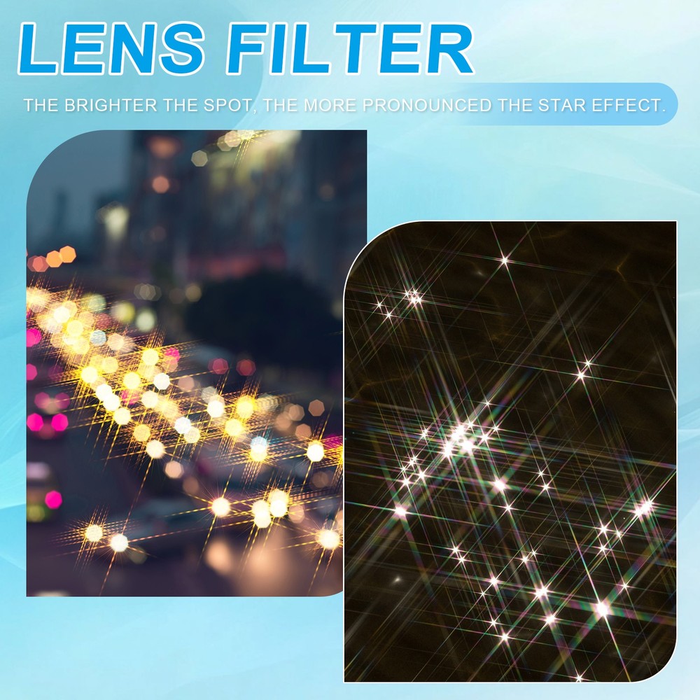 82mm Star Filter, Starburst Filter Camera 4 Points 6 Points 8 Points 12 Points