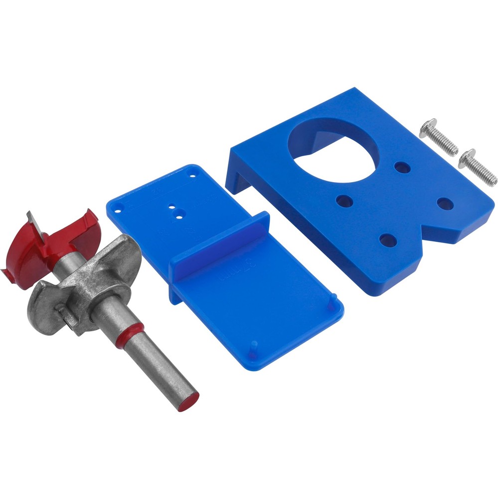 35Mm Concealed Hinge Jig Kit - Adjustable Depth Carbide Forstner Drill Bit Hinge