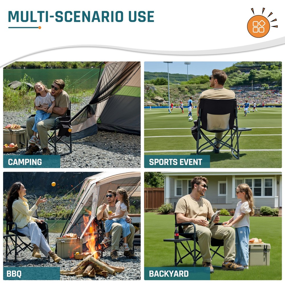 Camping Chairs for Adults Directors Chair with Side Table, 1-Step Setup, Mesh...