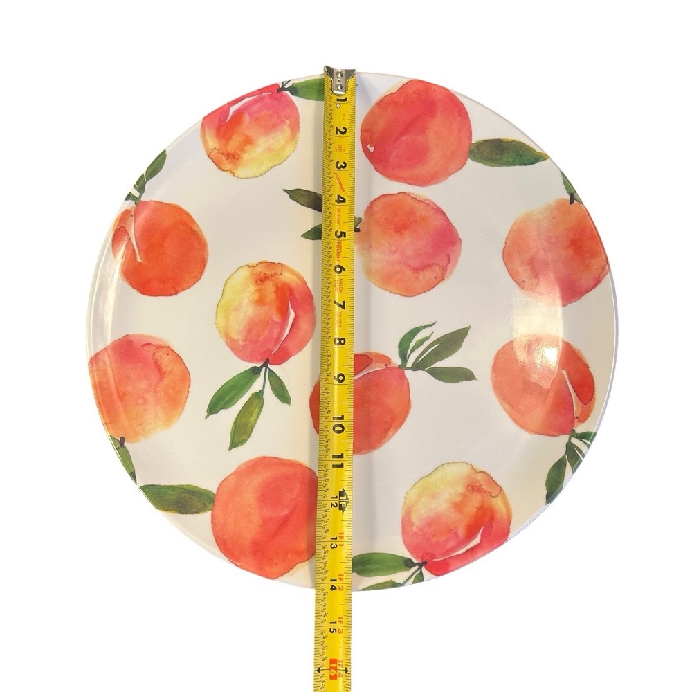 2 Melamine Platter 14” Watercolor Peach Lightweight Durable Stackable Tableware