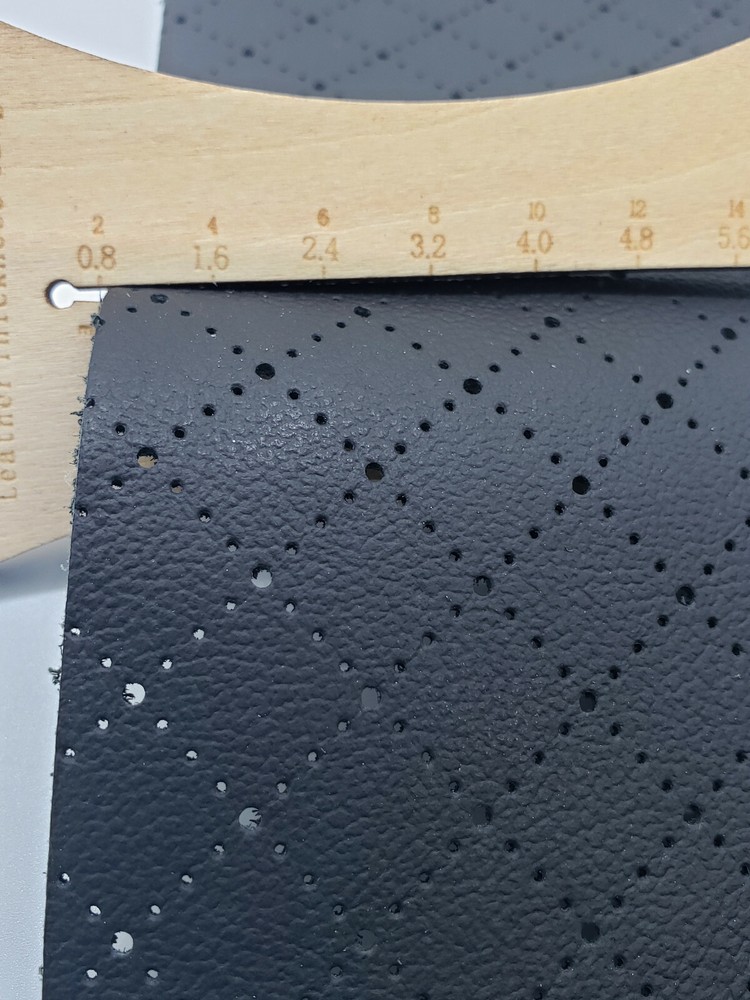 BLACK PERFORATED REMNANT LEATHER 3 PIECES
