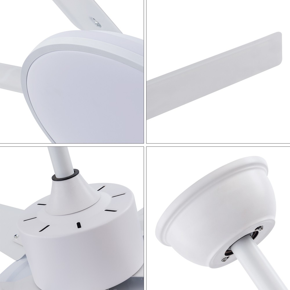 52in Modern Ceiling Fan Light Dimmable LED 3-Color Memory Function Fan w/ Remote