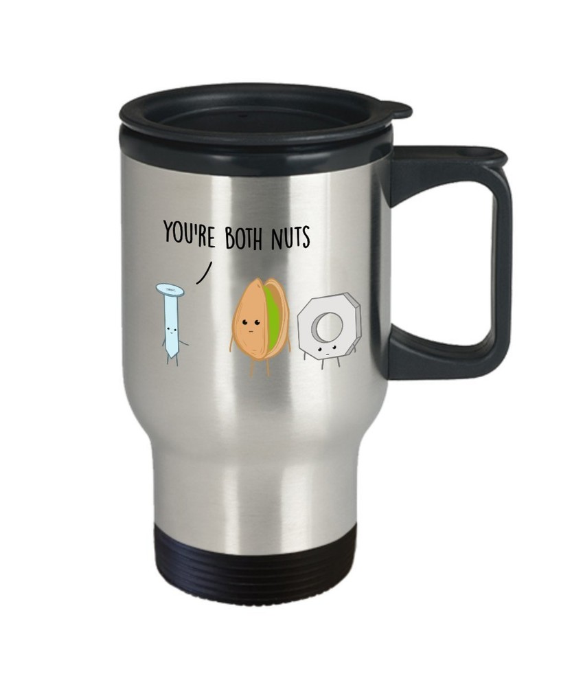 Funny Carpenter Construction Worker Mug - You're Both Nuts- Funny Valentines...