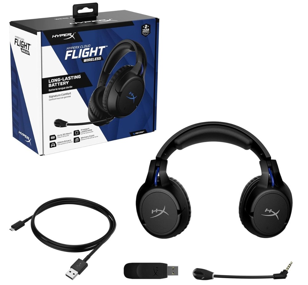 HyperX Cloud Flight Noise Cancelling Wireless Gaming Headset PC/PS4/PS5/Switch