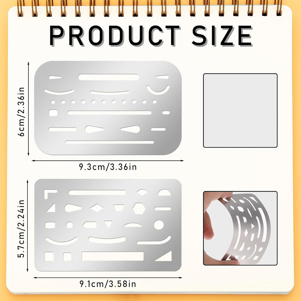 4 Pieces Erasing Shield Stainless Steel Drawing Template Shield Drafting Tools w