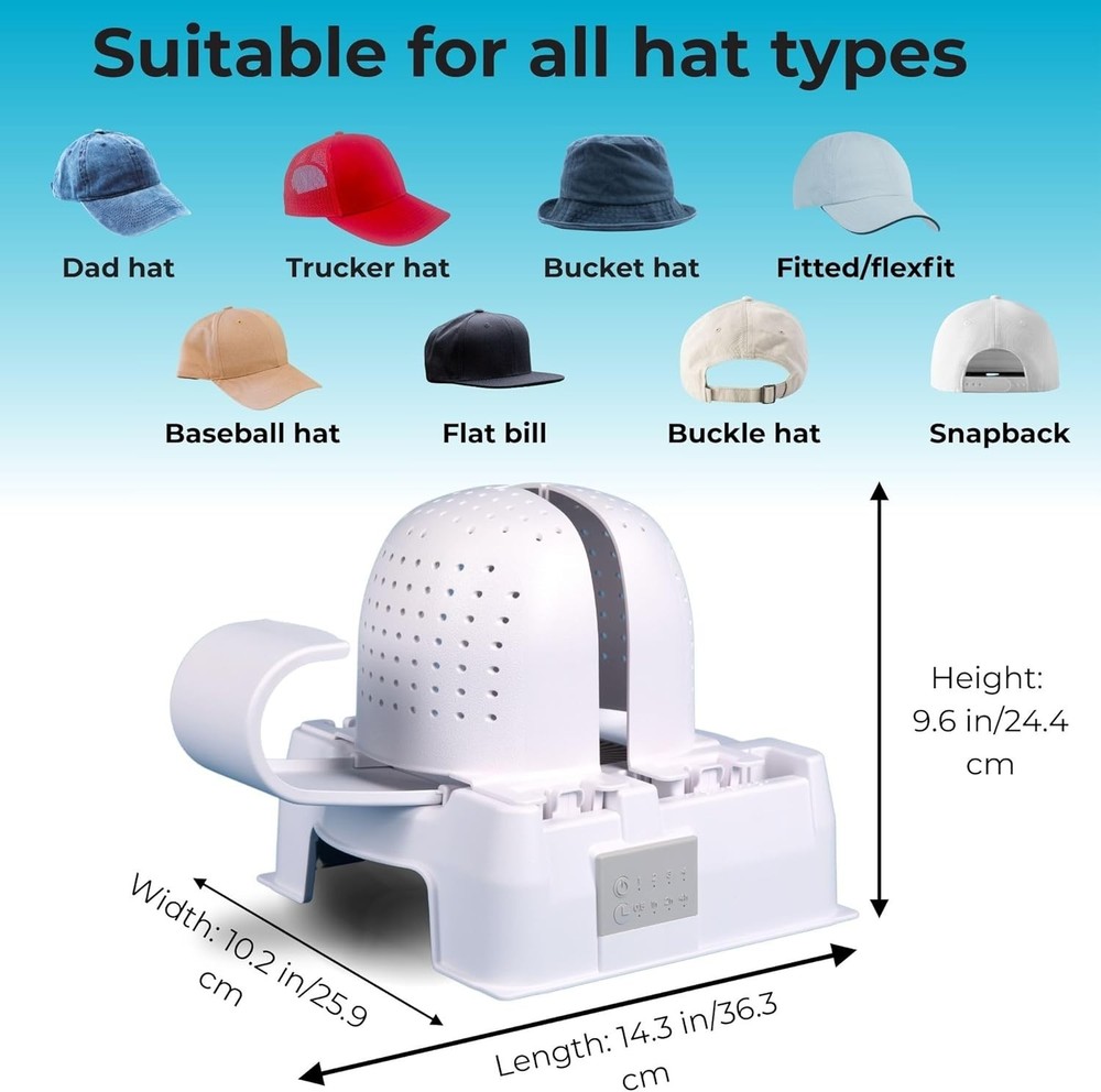 Hat Shaper Machine with Stiffening Spray – Adjustable Hat Care & Reshaping De...