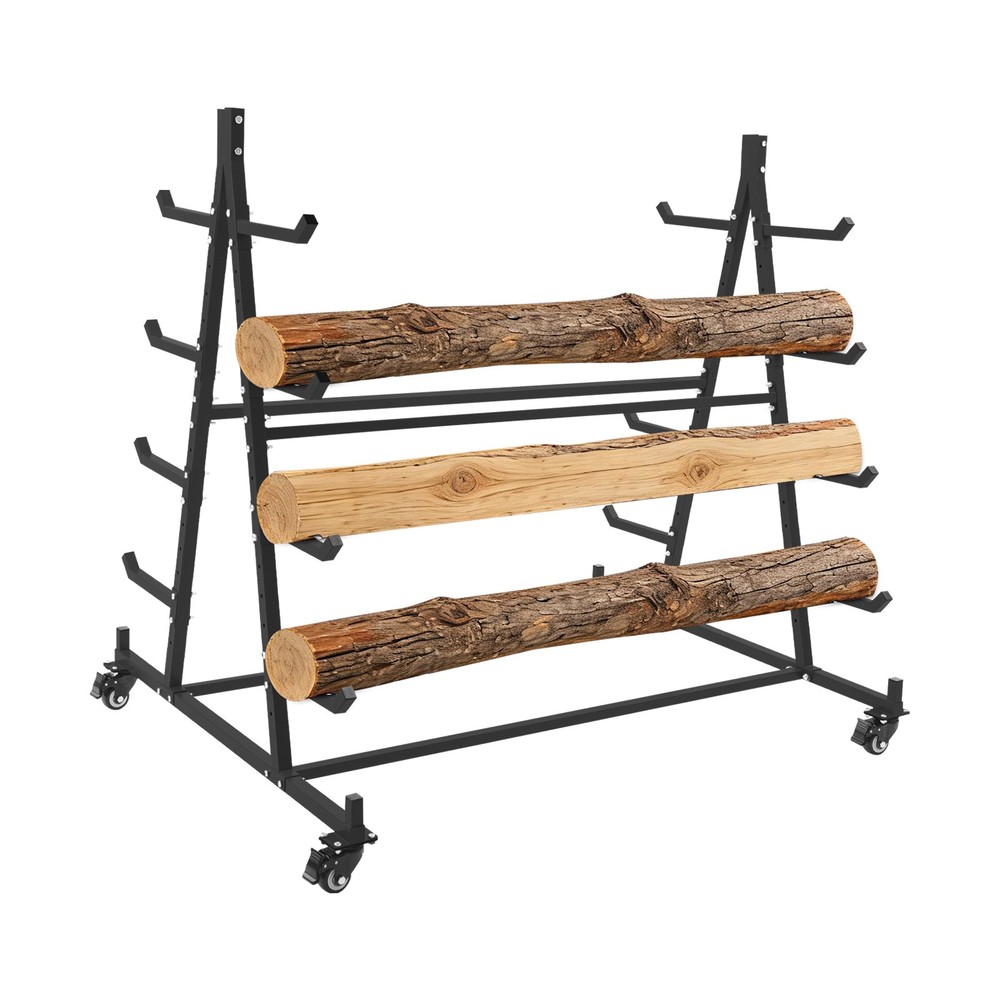 5 Tier Iron Horizontal Lumber Storage Rack Storage Rolling Triangle Rack 500LBS