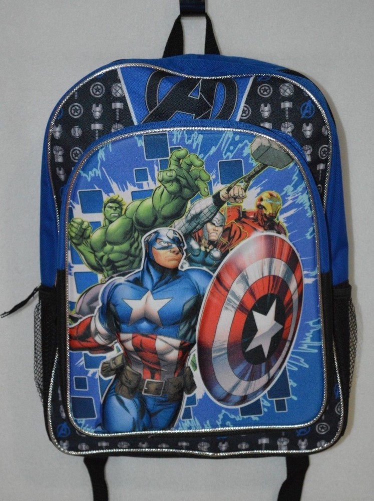 Marvel Avengers Blue/Black/Multicolor Boy's  Medium Backpack