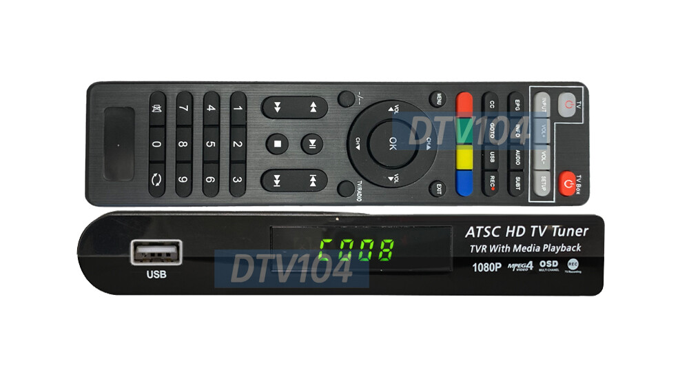 Premium ATSC Digital Converter Box TV Box W/USB Multimeida Player Timer Guide