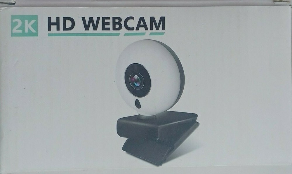 2K HD USB Web Camera Webcam With Light Ring Microphone PC Laptop Conferencing