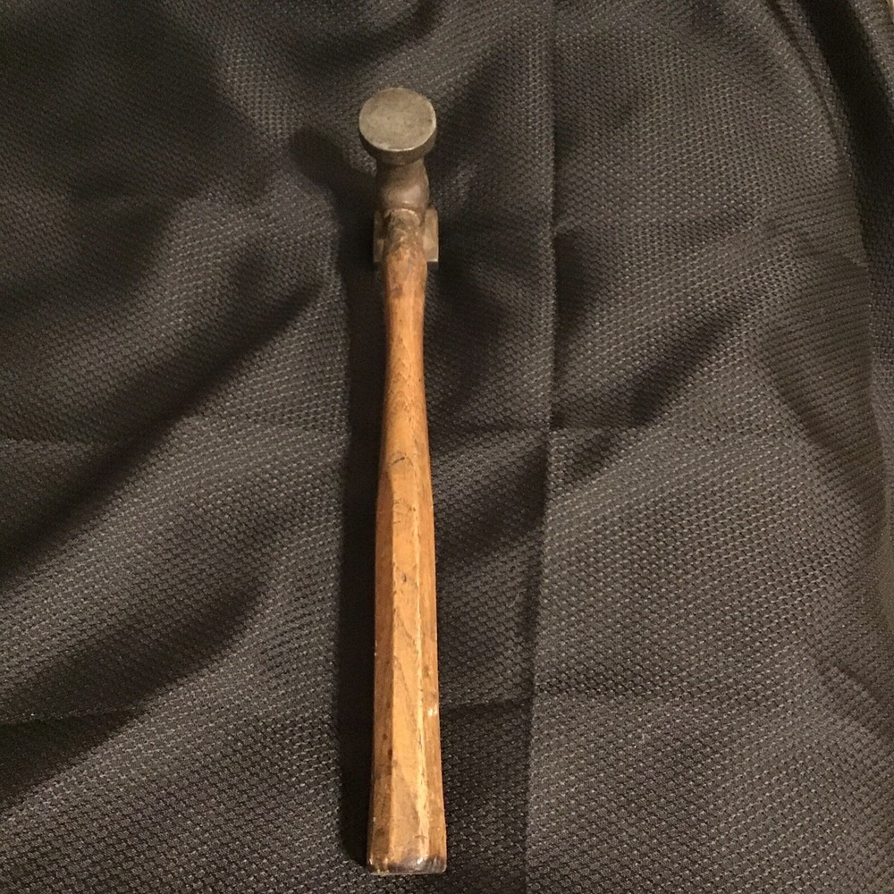 VINTAGE Auto Body Hammer - Square & Round Faces , Handle Has Cracks And Chips