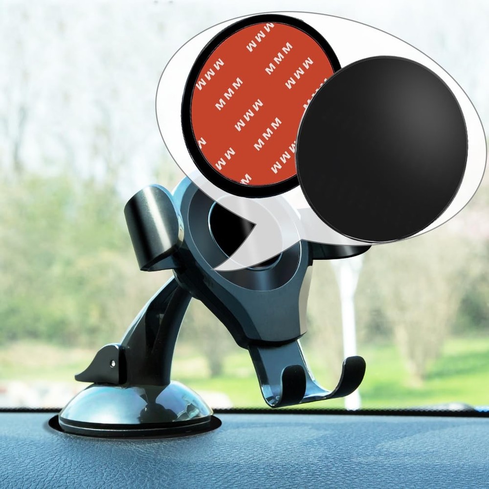 4 Pack 95mm Black Adhesive Dashboard Pad Mounting Disk, Mounting Disk for Suc...