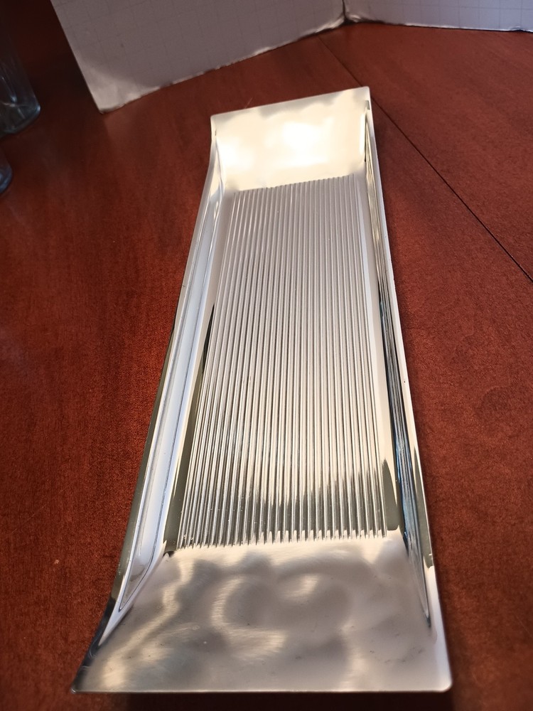 WMF-Ikora German Brushed Silver Plate Rectangle Flat Serving Plate MCM EP Brass