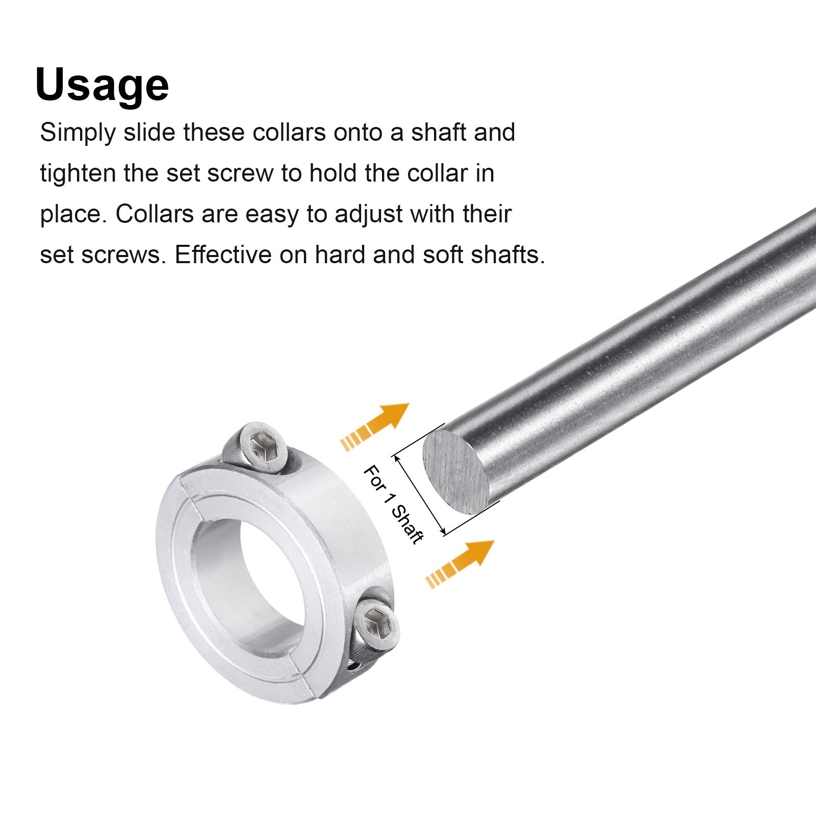 4pack Double Split Shaft Collar 1" Bore Aluminum Clamping Collar 1-3/4" OD