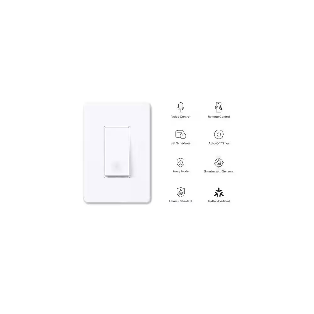 Smart Wi-Fi Light Switch with Matter, White
