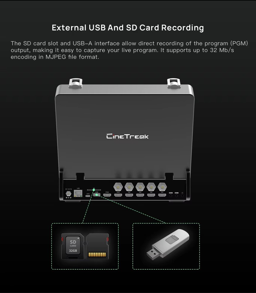 CineTreak Stream Master SDI HDMI Video Switcher 4-CH Controller Panel Recording