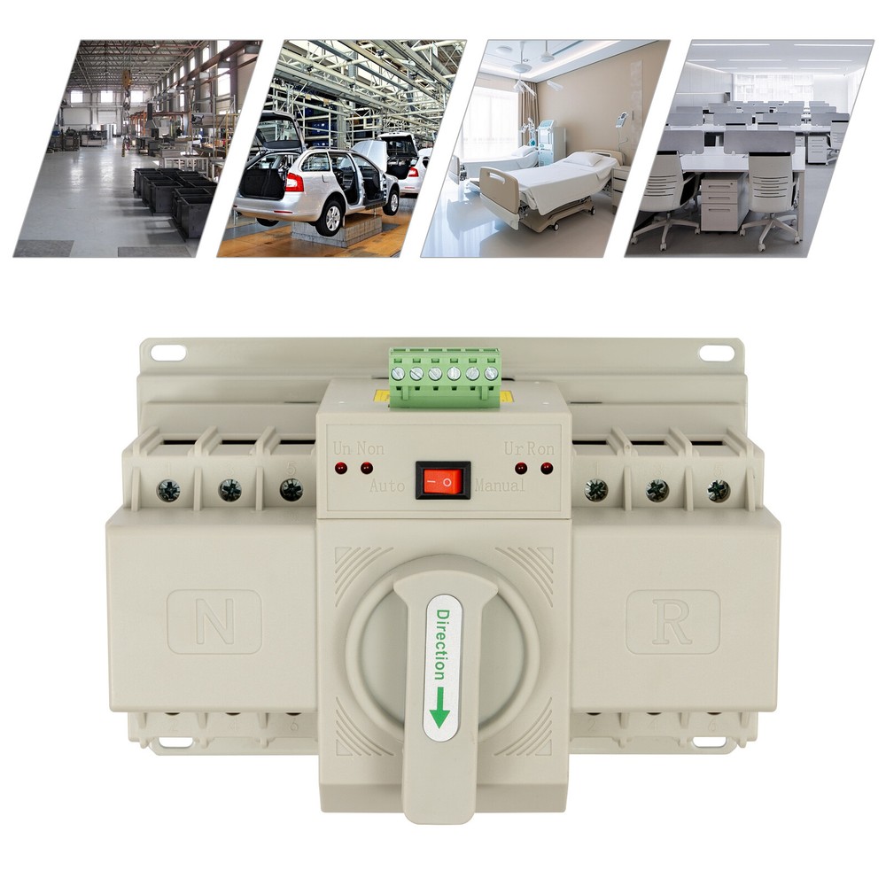Manual 110V Dual Power Automatic Transfer Switch 3P Generator Changeover Switch