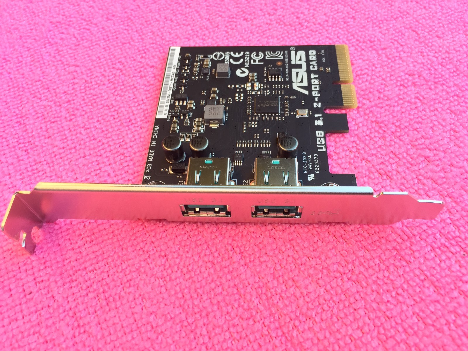 Asus 2 Port USB 3.1 Card PCI Express FOR X99 DELUXE II Z170 DELUXE , ORIGINAL