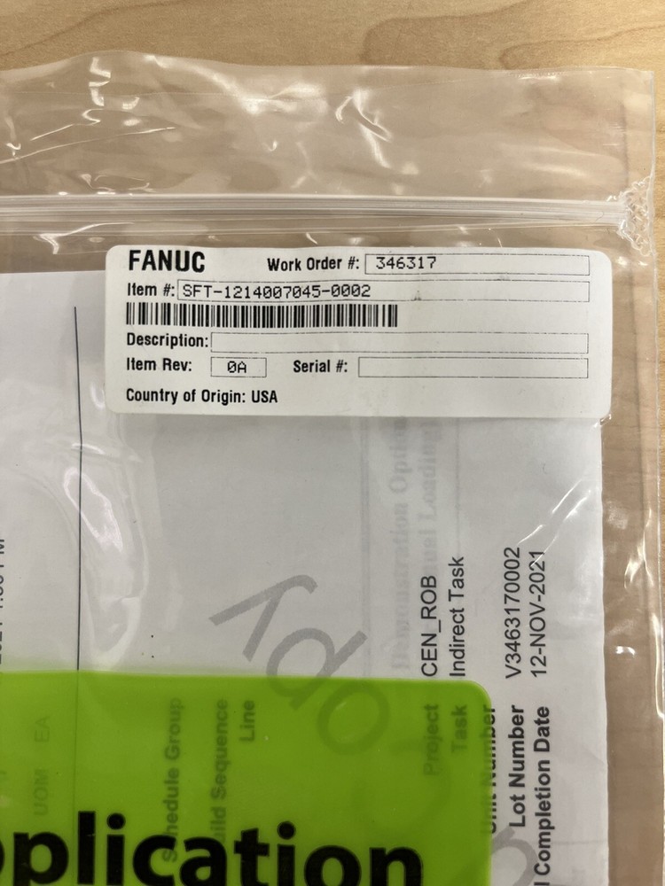 Fanuc SFT-1214007045-0002 Robot Application Software Rev. 0A