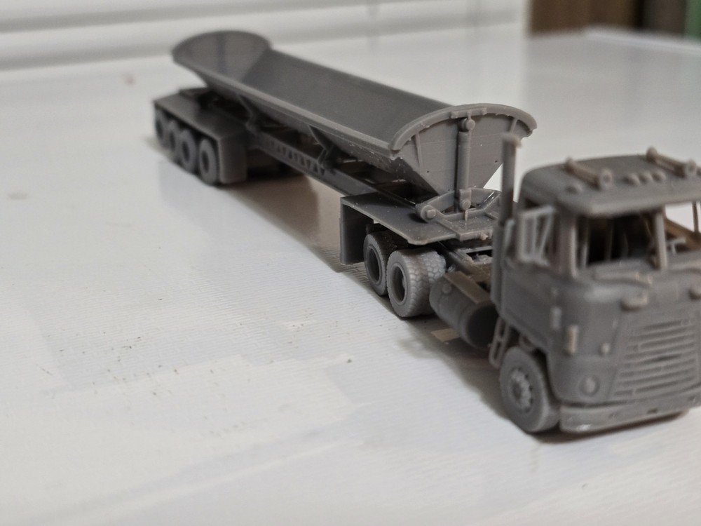 Ho Scale Side Dump 4 Axle Trailer Undecorated Kit 3d Printed