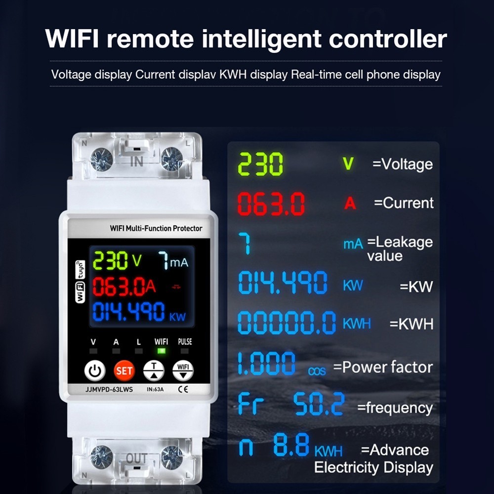 Tuya WiFi Electric Meter Tests Remote Leak Protector H3A97491