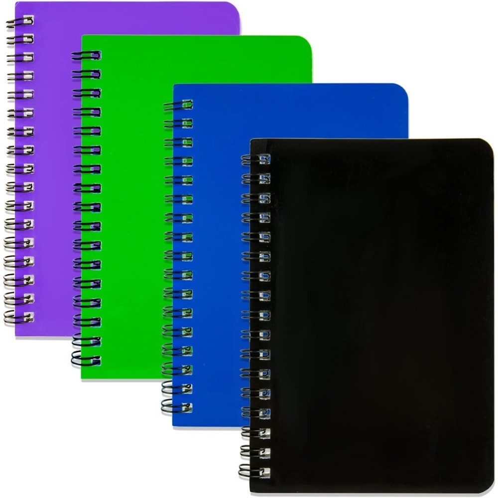 4-Pack Pocket Spiral Notebooks 4.2x6.1 inch Small Notepad Mini Journal for Notes