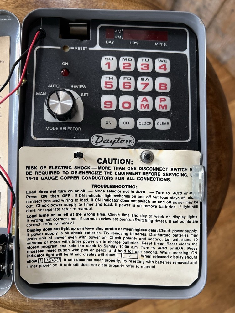 Dayton Electronic Time Switch Model: 1A218
