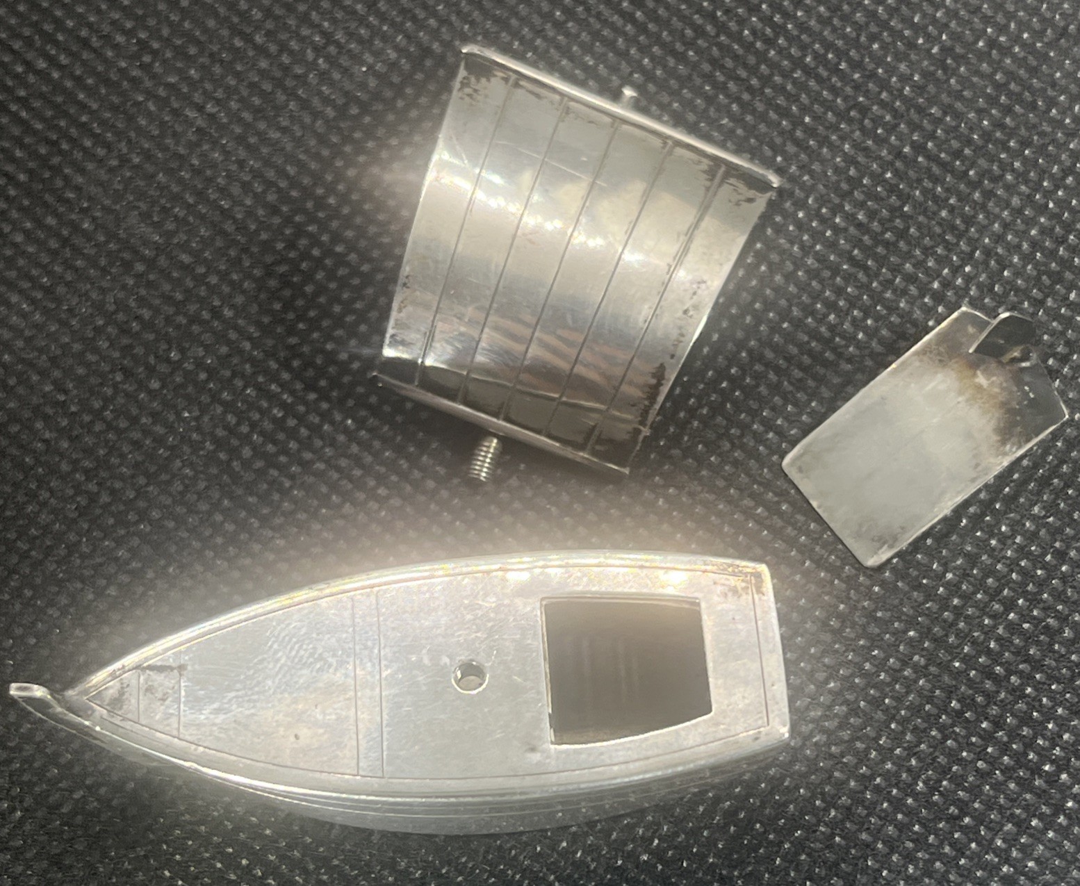 Antique Japanese 950 Sterling Silver Sailboats Salt & Pepper Shakers Set 6 Pc