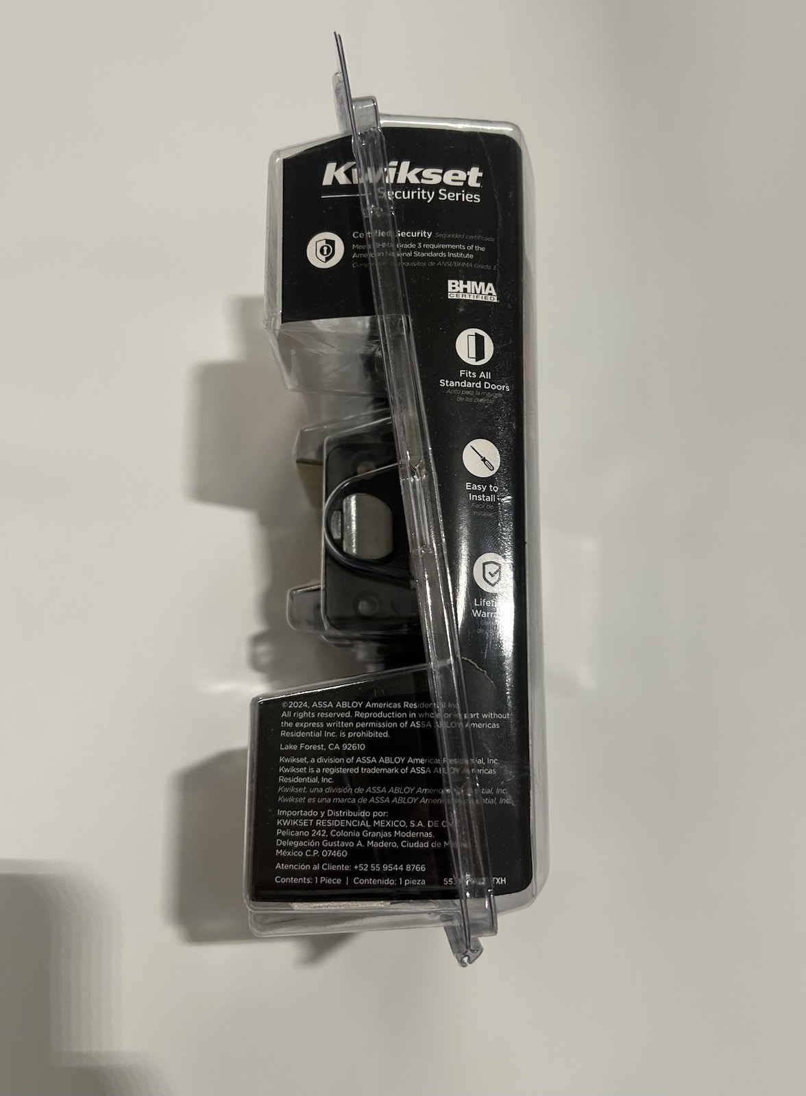 Kwikset Hollis Round Matte Black Keyed Entry Door Handle with SmartKey Security