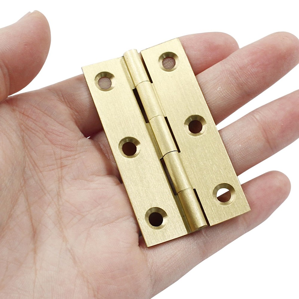 8 Pcs 2.5 Inch Mini Solid Brass Hinges，Brass Cabinet Hinges Small Box Hinges ...