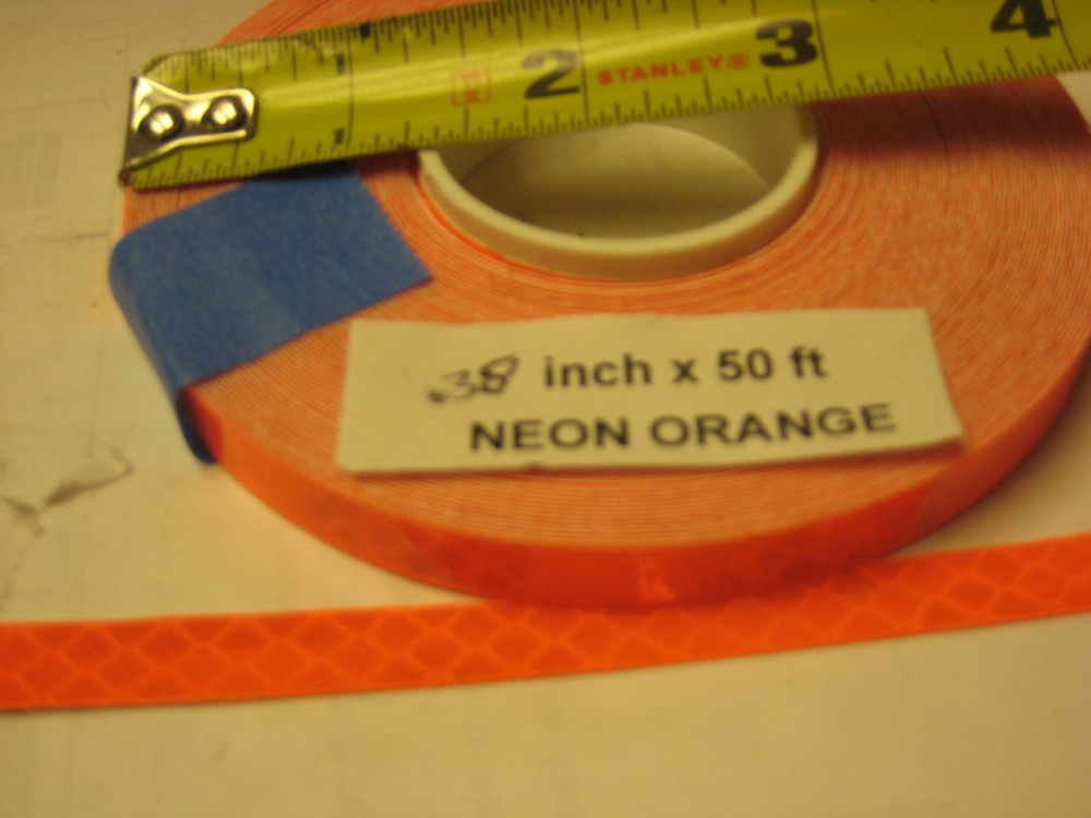 .38" x 50' Roll ORANGE REFLECTIVE CONSPICUITY TAPE