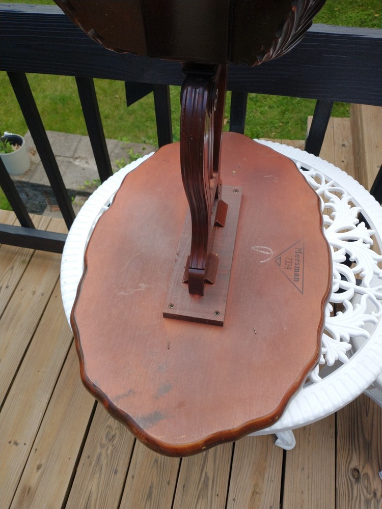 MERSMAN 7339 Lyre Side Table - Oval - Harp Base 2 Piece Set