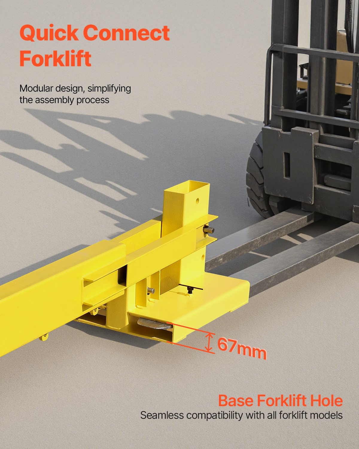 Forklift Jib Boom Crane 6000lbs Forklift Mobile Crane with 2 Hooks