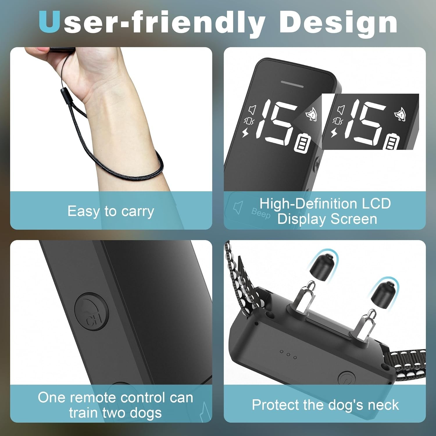 Dog Shock Collar 2 Dogs - 3300Ft Dog Shock Collar with Remote Control for 2 Dogs