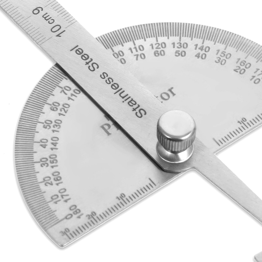 Stainless Steel Angle Protractor Miter Protractor Angle Finder 0-180 Degrees ...