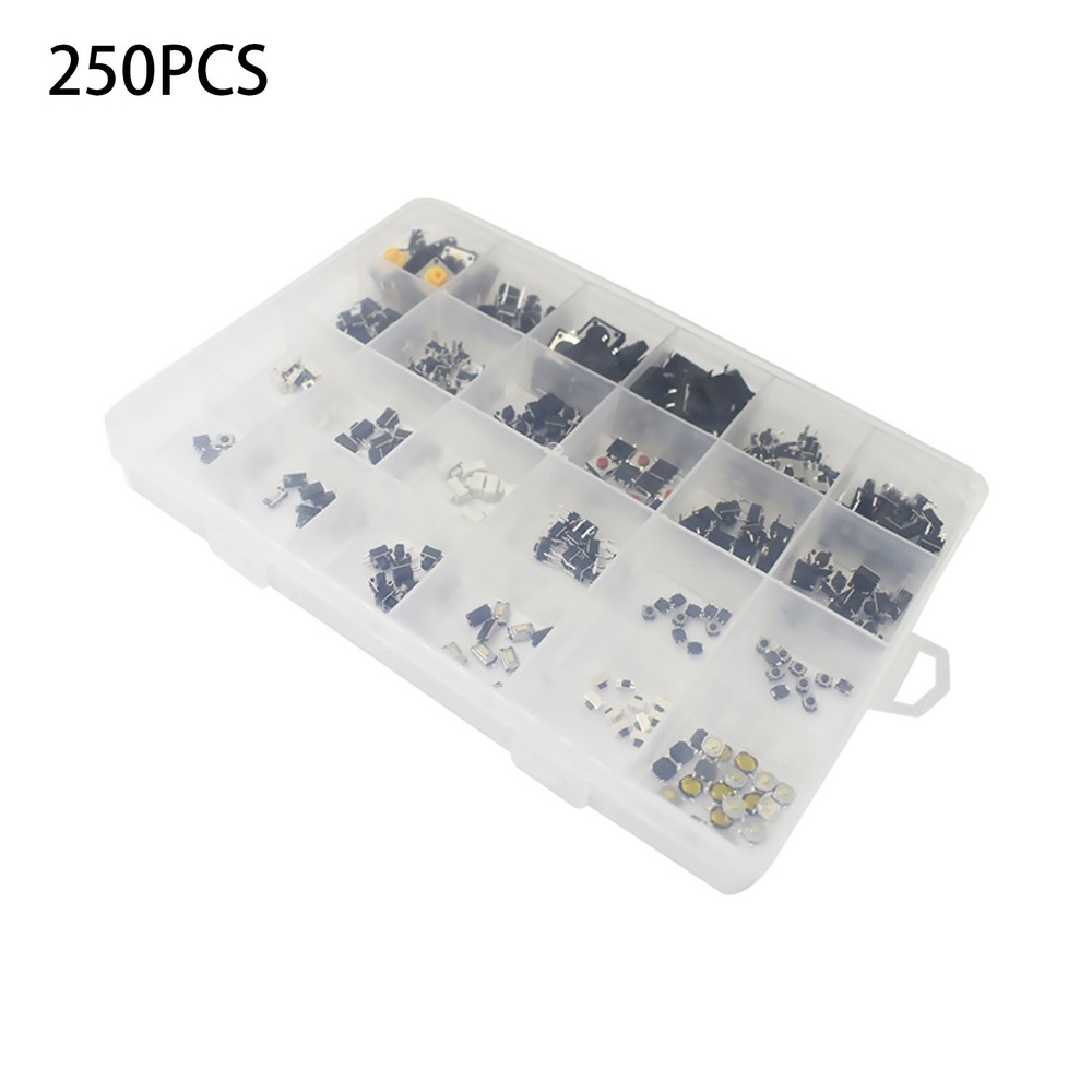 250pcs 25-Type Micro Switch Push Tact Button ON/OFF Touch Button Switch mm