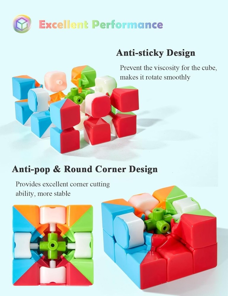 Speed Cube Set - 2x2x2 & 3x3x3 Magic Cubes | Eco-Friendly, Smooth Turning
