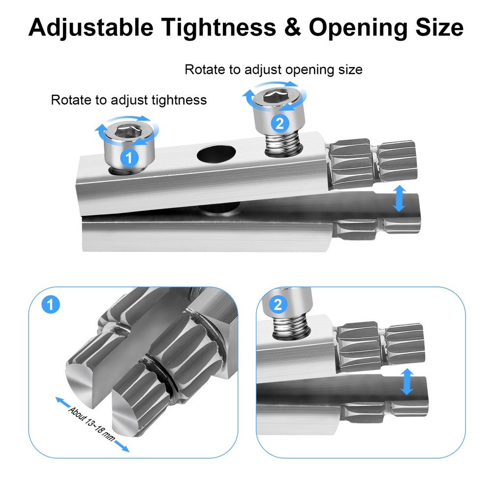 2x Broken Pipe Screw Extractor & Faucet Valve Thread Remover Adjustable 13–18mm