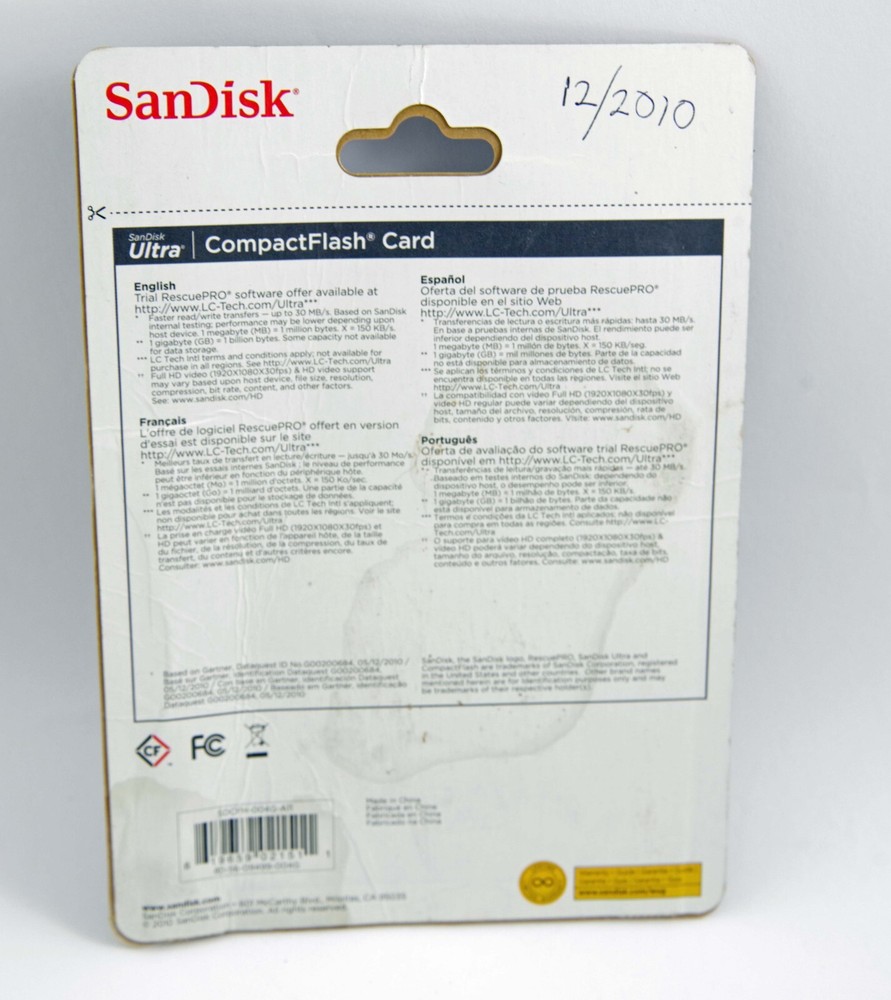 SanDisk 4 GB CompactFlash Memory Card