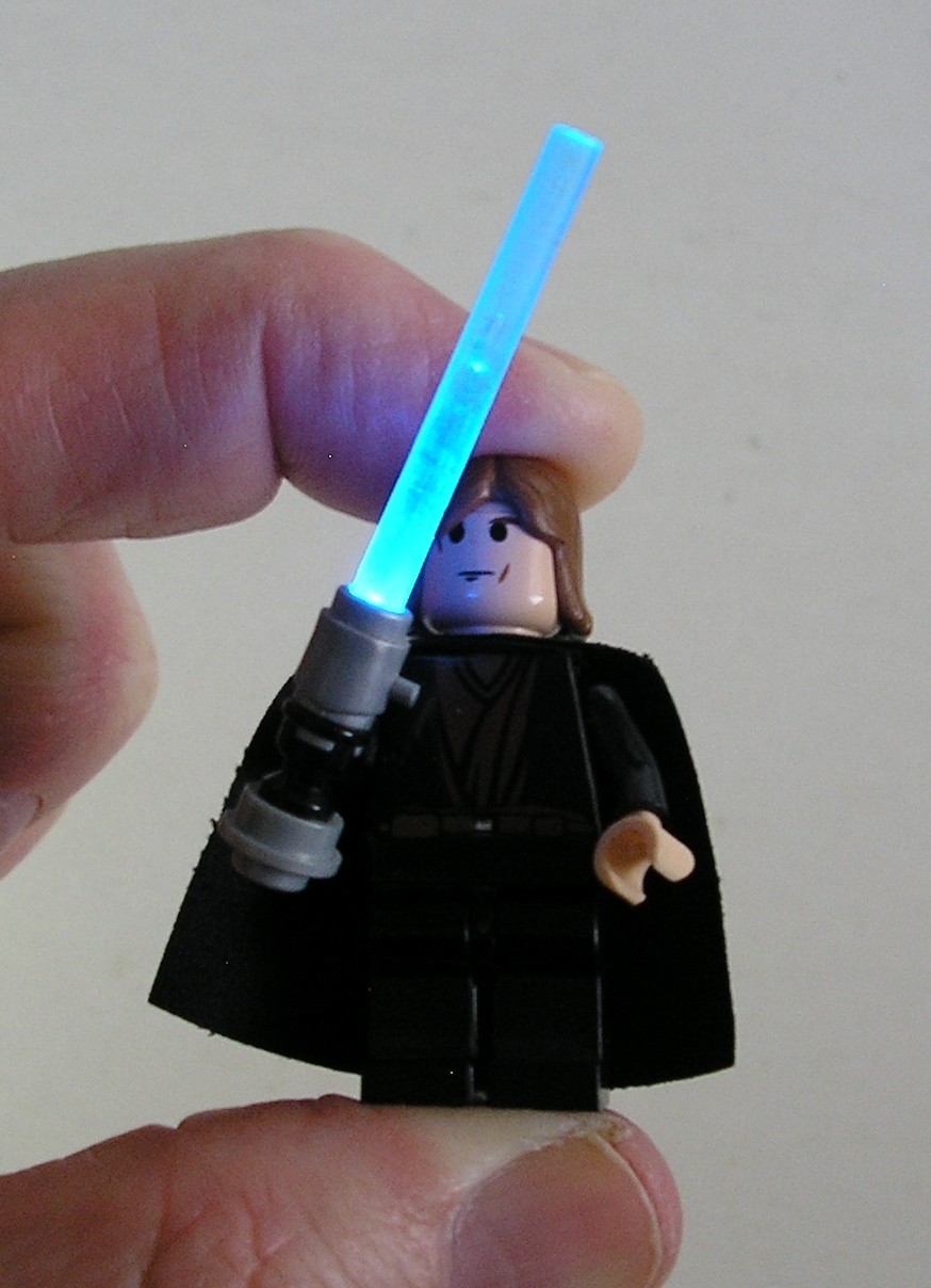 Lego Star Wars ANAKIN SKYWALKER w/ Light-up Lightsaber Minifigure 7257 (Works!)