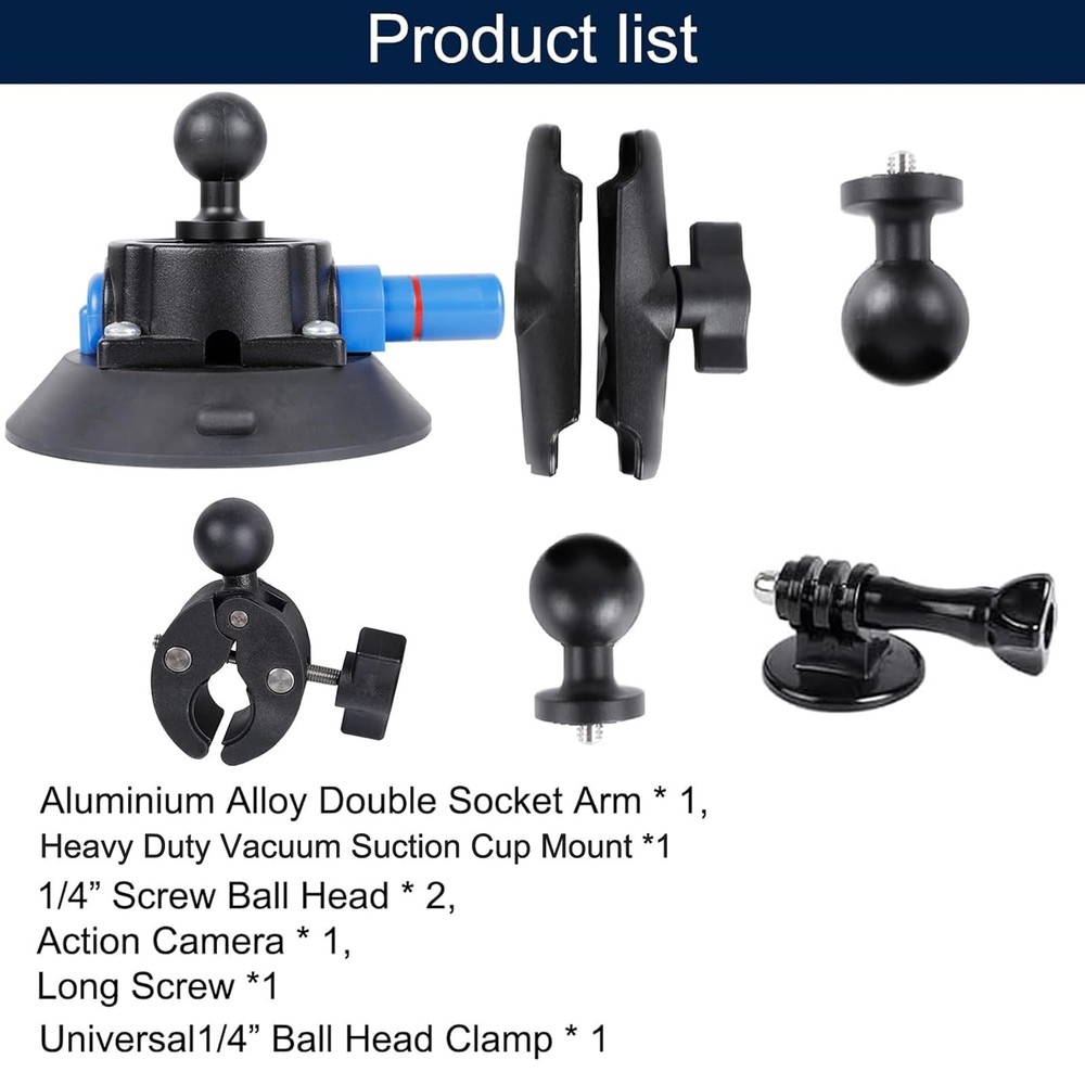PellKing Camera Air Pump Vacuum Suction Cup Handlebar Mount Kit Compatible...