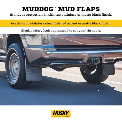 Universal Muddog Mud Flaps | Rubber Rear Mud Flaps - 12" w/o Weight - Black |