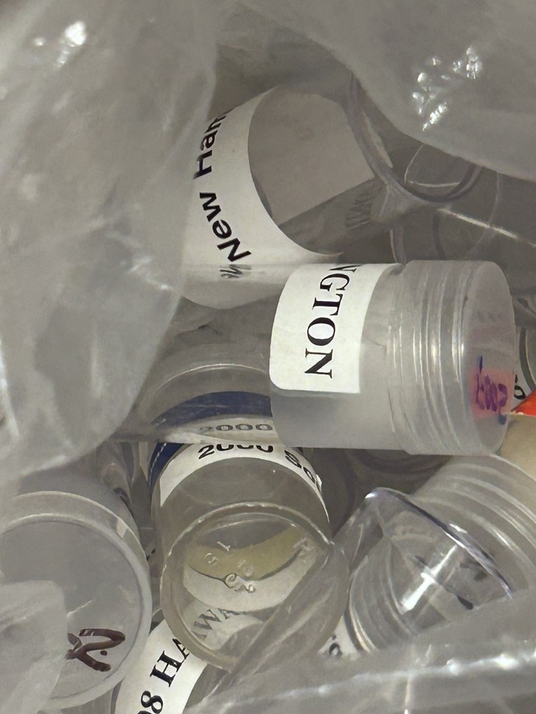 100+ pcs pre-0wned Round Coin Tubes Mixed Random Size Polystyrene Sorting attrib