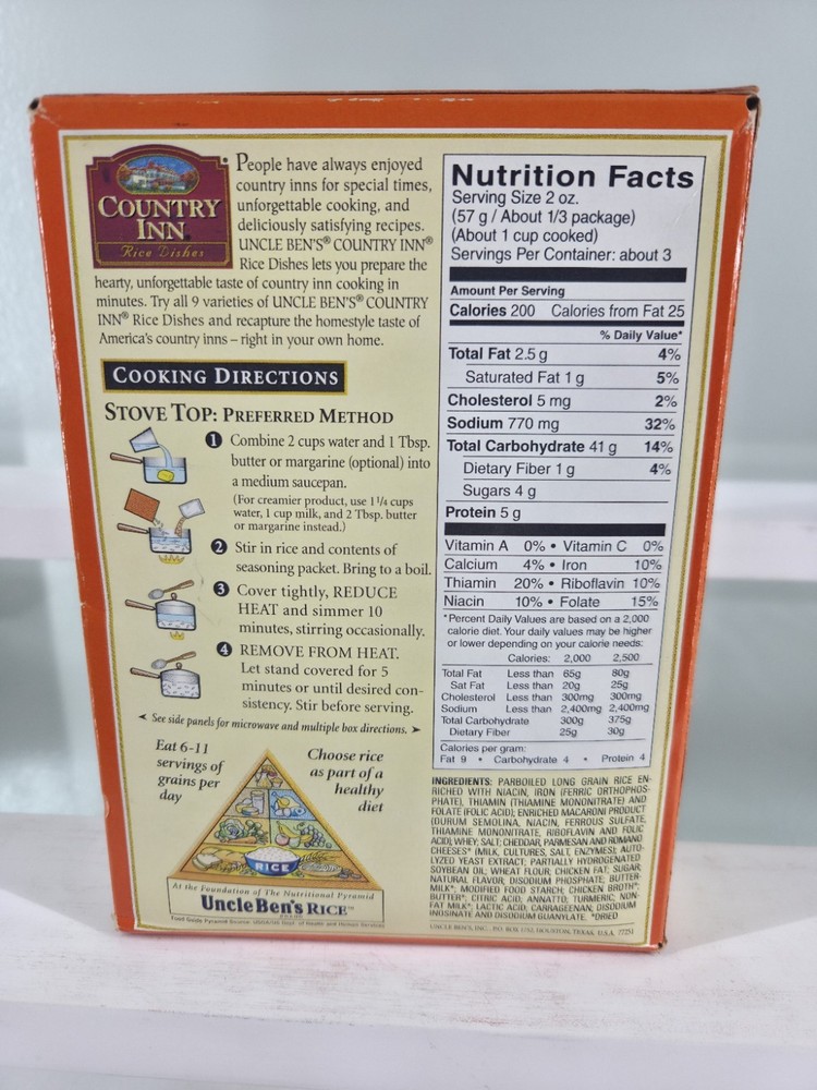 Uncle Ben’s Discontinued Logo Three Cheese
