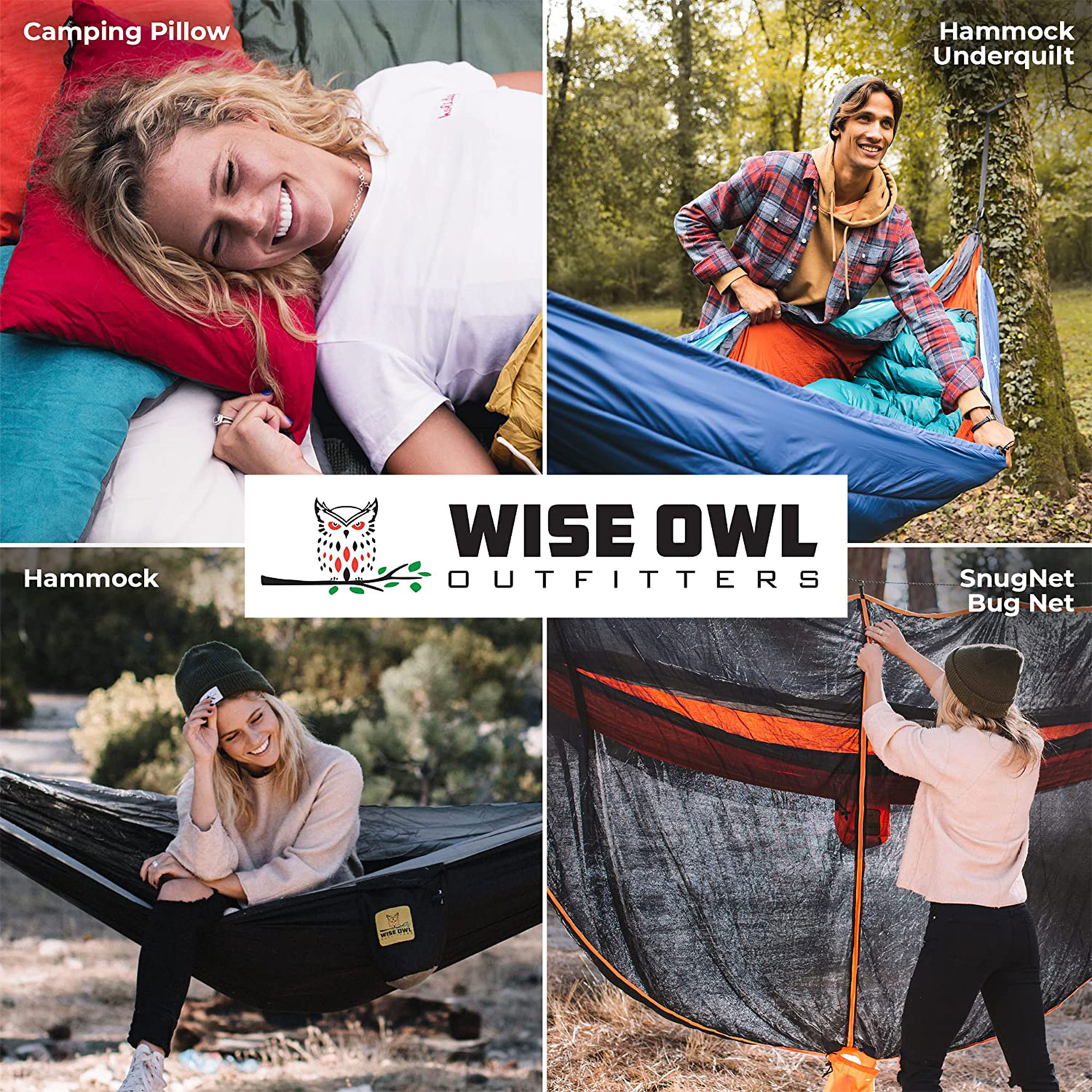 Wise Owl Outfitters Large DoubleOwl Hammock with Adjustable Tree Straps, Liberty