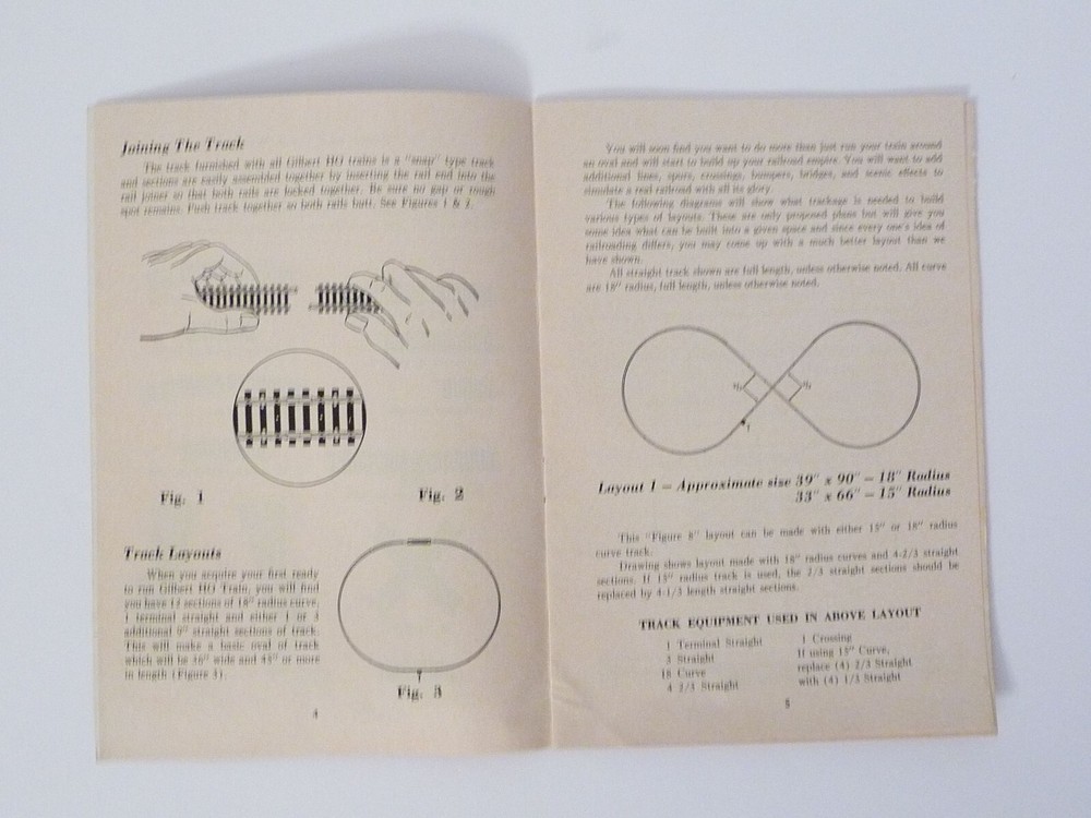 Gilbert Instructions for Assembling and Operating HO Trains 1955 Vintage