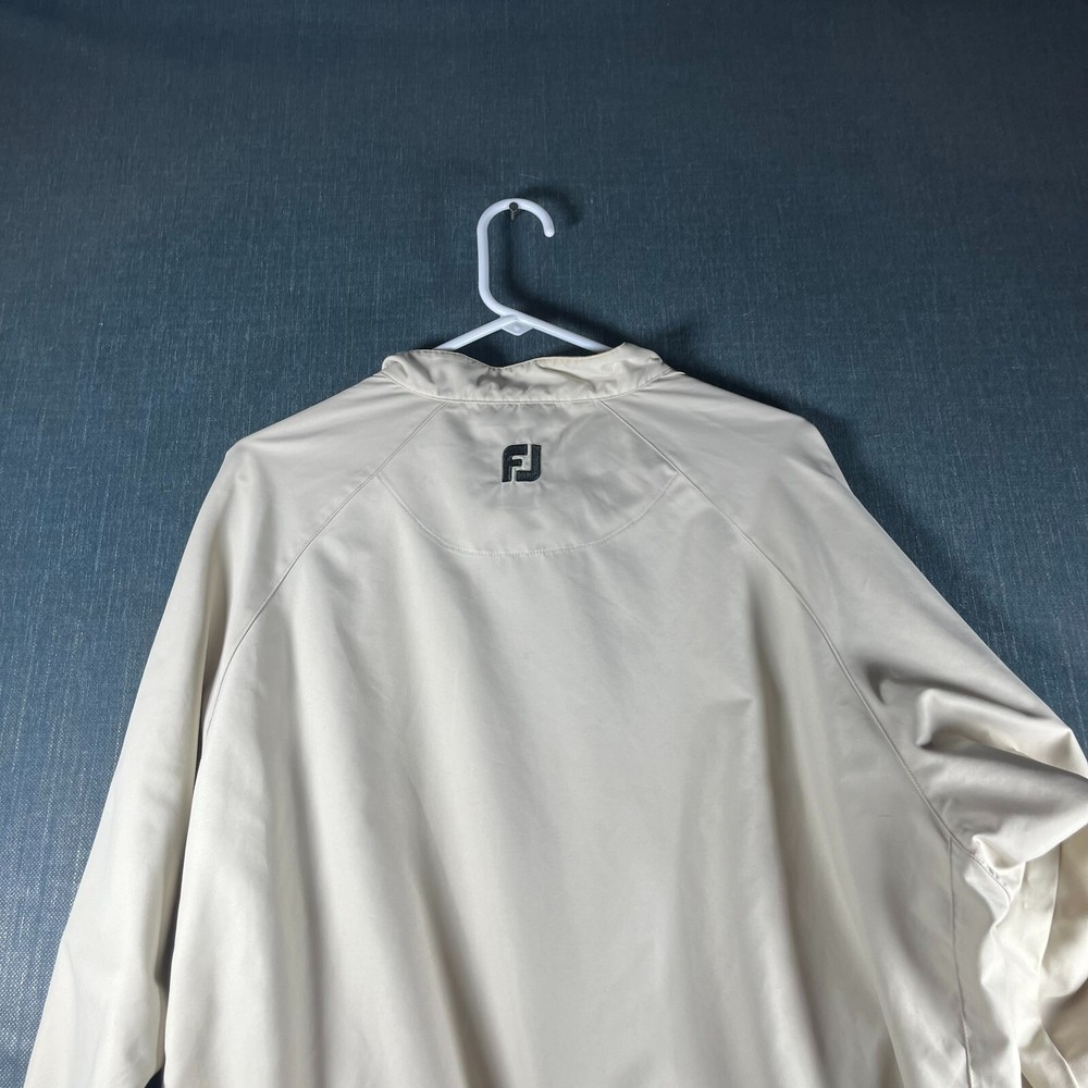 FootJoy Mens Jacket Beige Quarter Snap Long Sleeve Pullover Size L Polyester