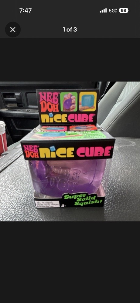 Nee Doh Nice Cube Super Solid Squish Purple Sensory Stress Toy