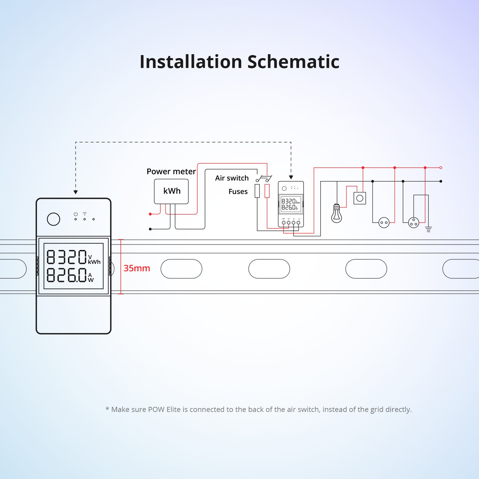 SONOFF WiFi Smart Switch with Power Meter 20A, LCD Digital Energy Meter POWR320D